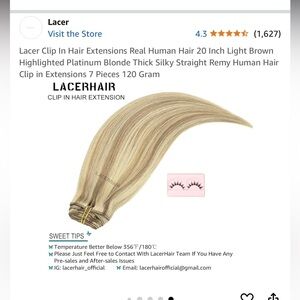 #7 Clip In Hair Extensions Light Brown Highlighted Platinum Blonde 20 inches